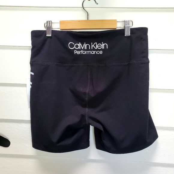 Calvin Klein Performance High Waste Bike Shorts NWT Color Black Size L - Picture 3 of 5